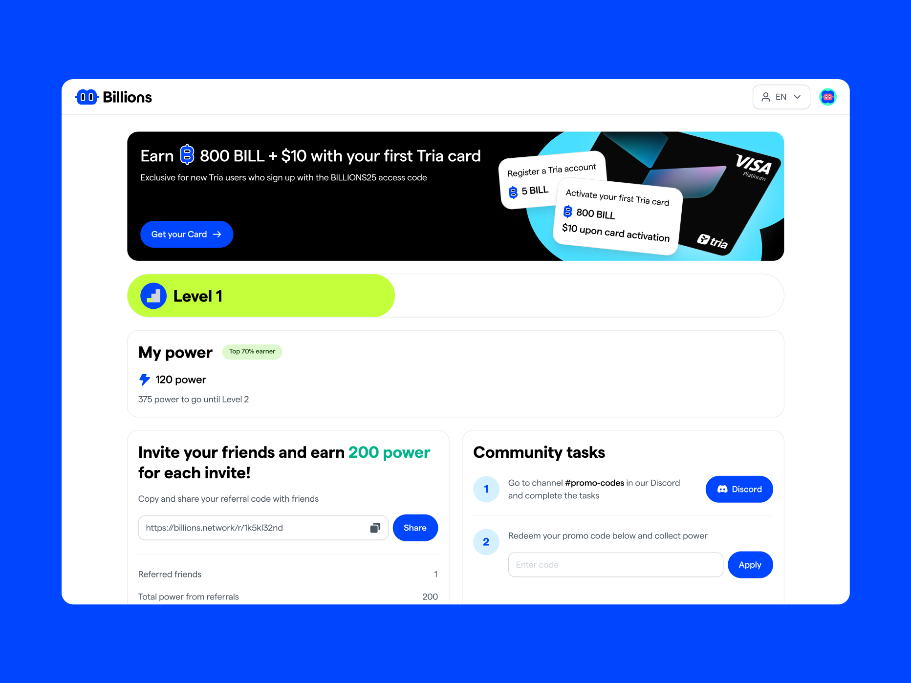 Billions Identity Portal